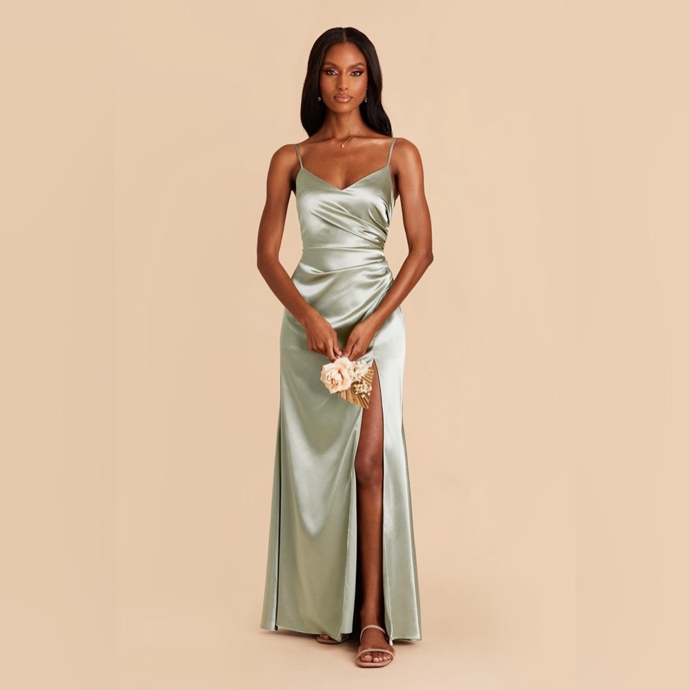 Birdy Grey Satin Sage Bridesmaid Dress